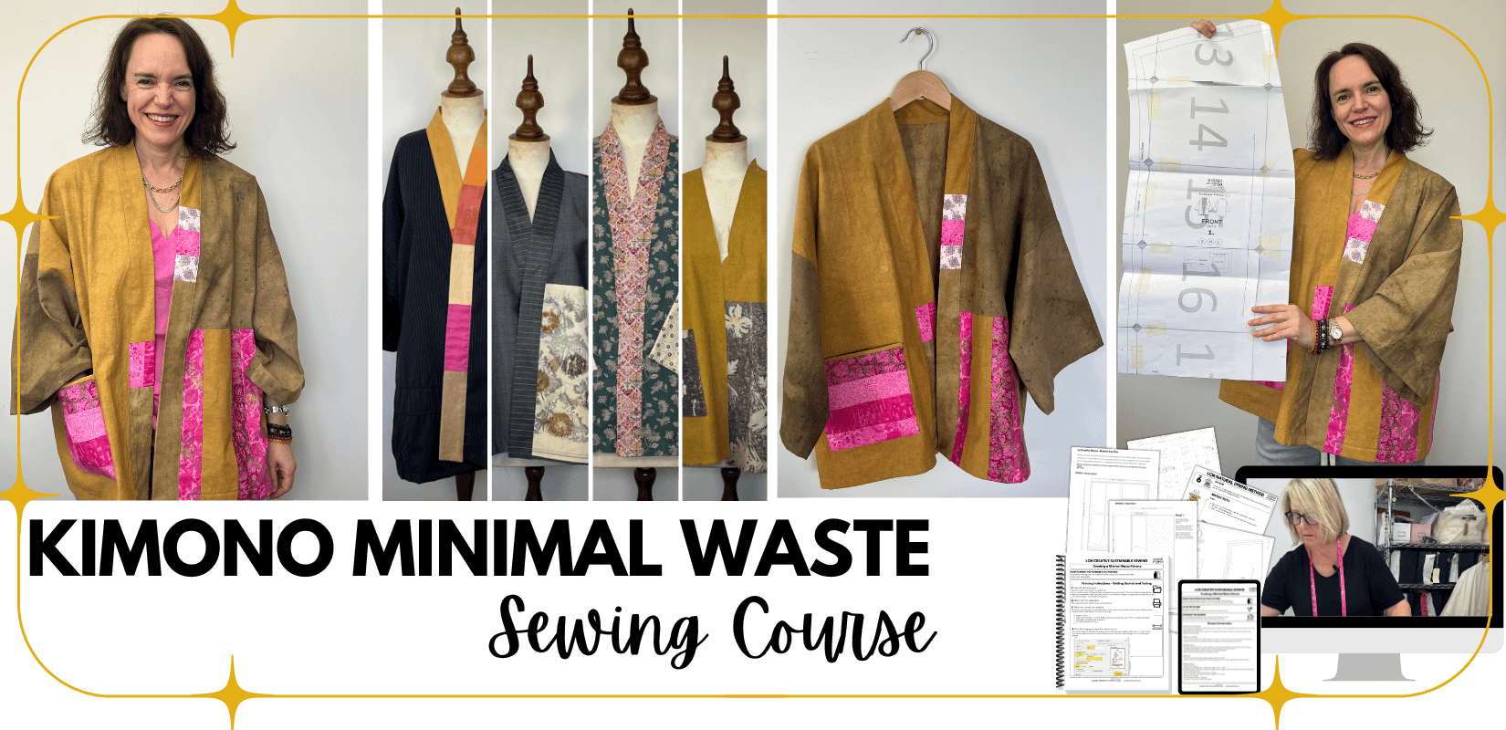 Minimal Waste sewing Course + Pattern (Kimono inspired Top)